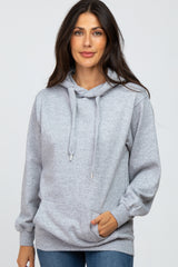 Heather Grey Oversized Maternity Hooded Sweatshirt