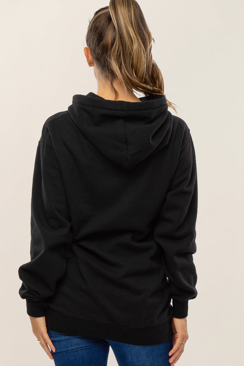 Black Oversized Maternity Hooded Sweatshirt – PinkBlush