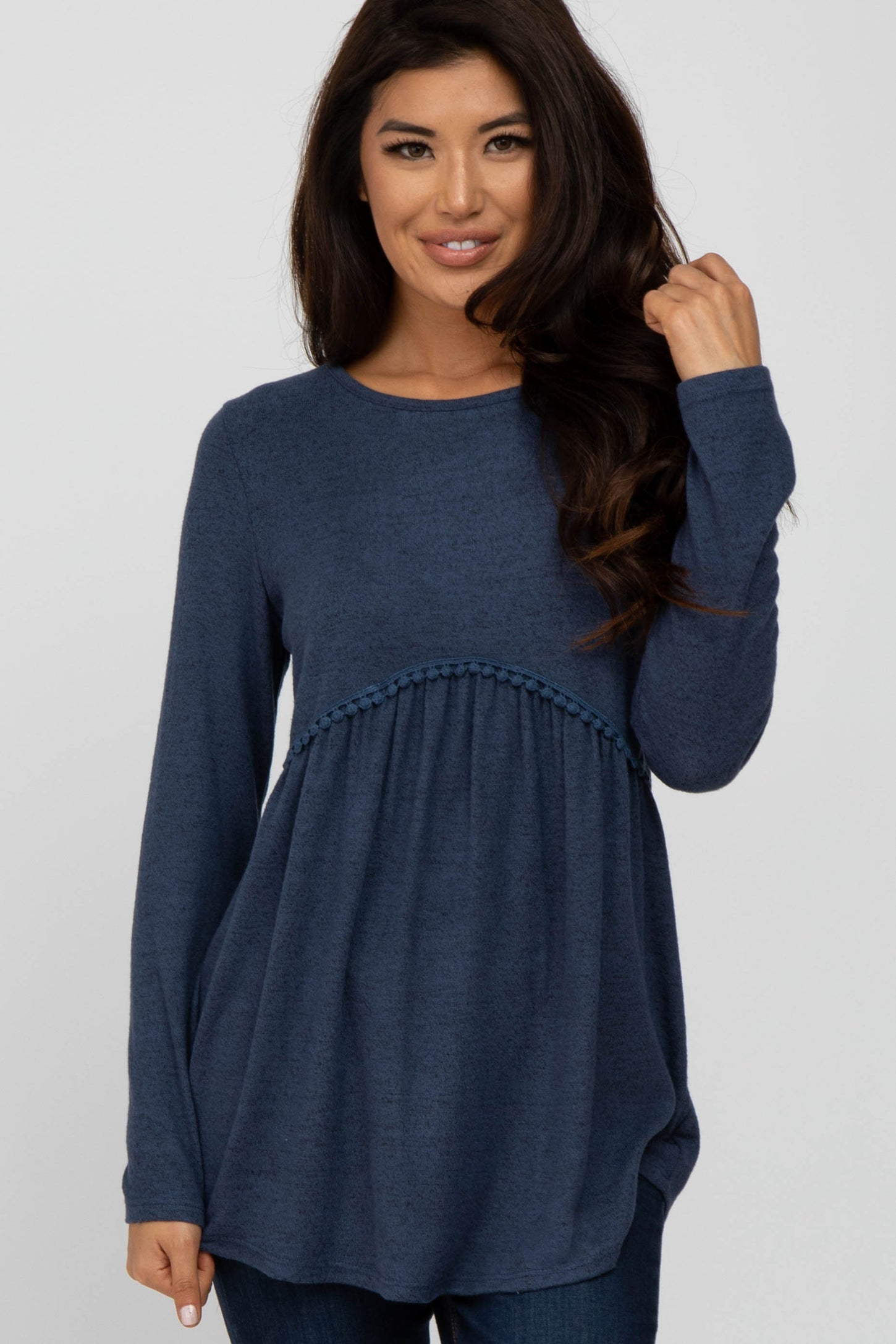 Waffle Knit Long Sleeve Babydoll Top – The Anchor Hanger