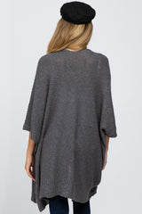 Charcoal Solid Knit Maternity Cardigan