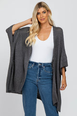 Charcoal Solid Knit Maternity Cardigan