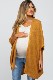 Camel Solid Knit Maternity Cardigan