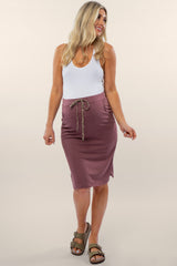 Violet Animal Print Tie Front Accent Maternity Skirt