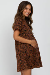 Camel Animal Print T-Shirt Maternity Dress