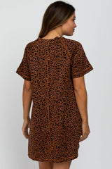 Camel Animal Print T-Shirt Maternity Dress