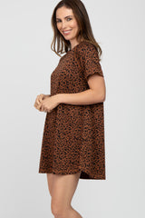 Camel Animal Print T-Shirt Dress