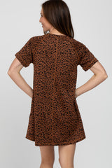 Camel Animal Print T-Shirt Dress