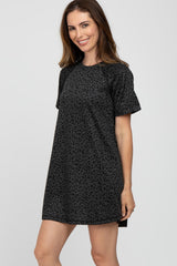 Charcoal Animal Print T-Shirt Dress