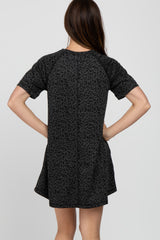 Charcoal Animal Print T-Shirt Dress