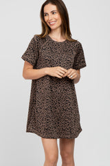 Mocha Animal Print T-Shirt Dress