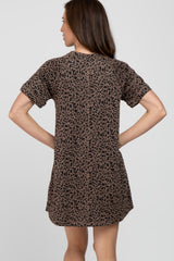 Mocha Animal Print T-Shirt Dress