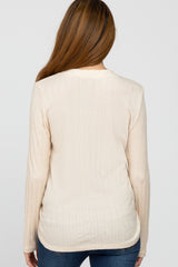 Cream Soft Knit Maternity Long Sleeve Top