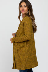 Mustard Marled Knit Maternity Cardigan