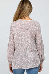 Mauve Floral Long Sleeve Maternity Top