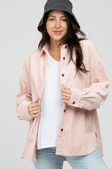 Light PinkCorduroy Maternity Shacket