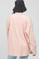 Light PinkCorduroy Maternity Shacket