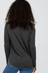 Charcoal Basic Long Sleeve Top