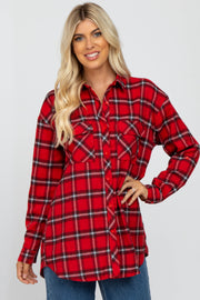 Red Plaid Flannel Top