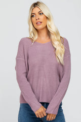 Lavender Knot Back Maternity Sweater