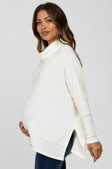 Ivory Soft Knit Dolman Sleeve Cowl Neck Maternity Top