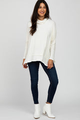 Ivory Soft Knit Dolman Sleeve Cowl Neck Top