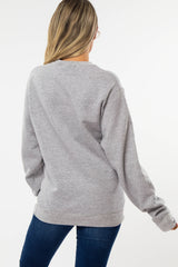 Heather Grey Checkered Mama Maternity Sweatshirt