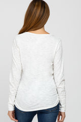 Ivory Heathered Maternity Long Sleeve Top