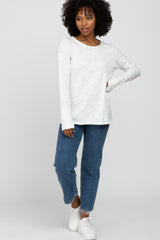 Ivory Heathered Long Sleeve Top