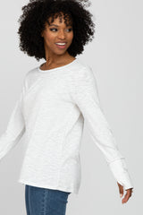 Ivory Heathered Long Sleeve Top