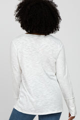 Ivory Heathered Long Sleeve Top