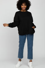 Black Soft Fuzzy Lining Sweatshirt