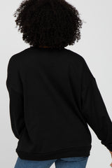 Black Soft Fuzzy Lining Sweatshirt