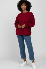 Burgundy Soft Fuzzy Lining Sweatshirt