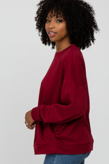 Burgundy Soft Fuzzy Lining Sweatshirt