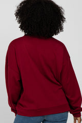 Burgundy Soft Fuzzy Lining Sweatshirt