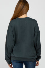 Charcoal Soft Fuzzy Lining Maternity Sweatshirt