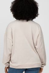 Beige Soft Fuzzy Lining Sweatshirt