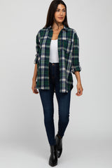 Forest Green Plaid Oversized Top