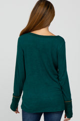 Forest Green Brushed Maternity Long Sleeve Top