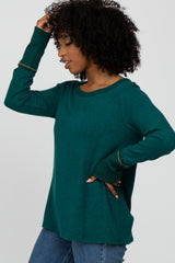 Forest Green Brushed Long Sleeve Top