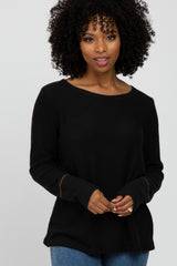 Black Brushed Maternity Long Sleeve Top