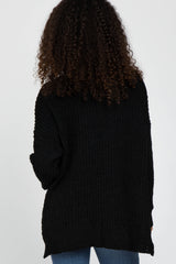 Black Chunky Knit Cardigan