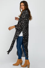 Black Animal Print Side Slit Maternity Cover Up