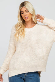 Cream Dropped Shoulder Sweater