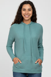 Jade Ribbed Hooded Top