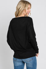 Black Soft Knit Off Shoulder Top