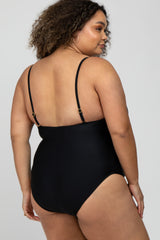 Black One-Piece Maternity Plus Swimsuit