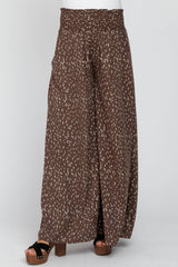 Mocha Speckled Smocked Waist Maternity Pant