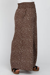 Mocha Speckled Smocked Waist Maternity Pant