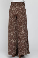 Mocha Speckled Smocked Waist Maternity Pant